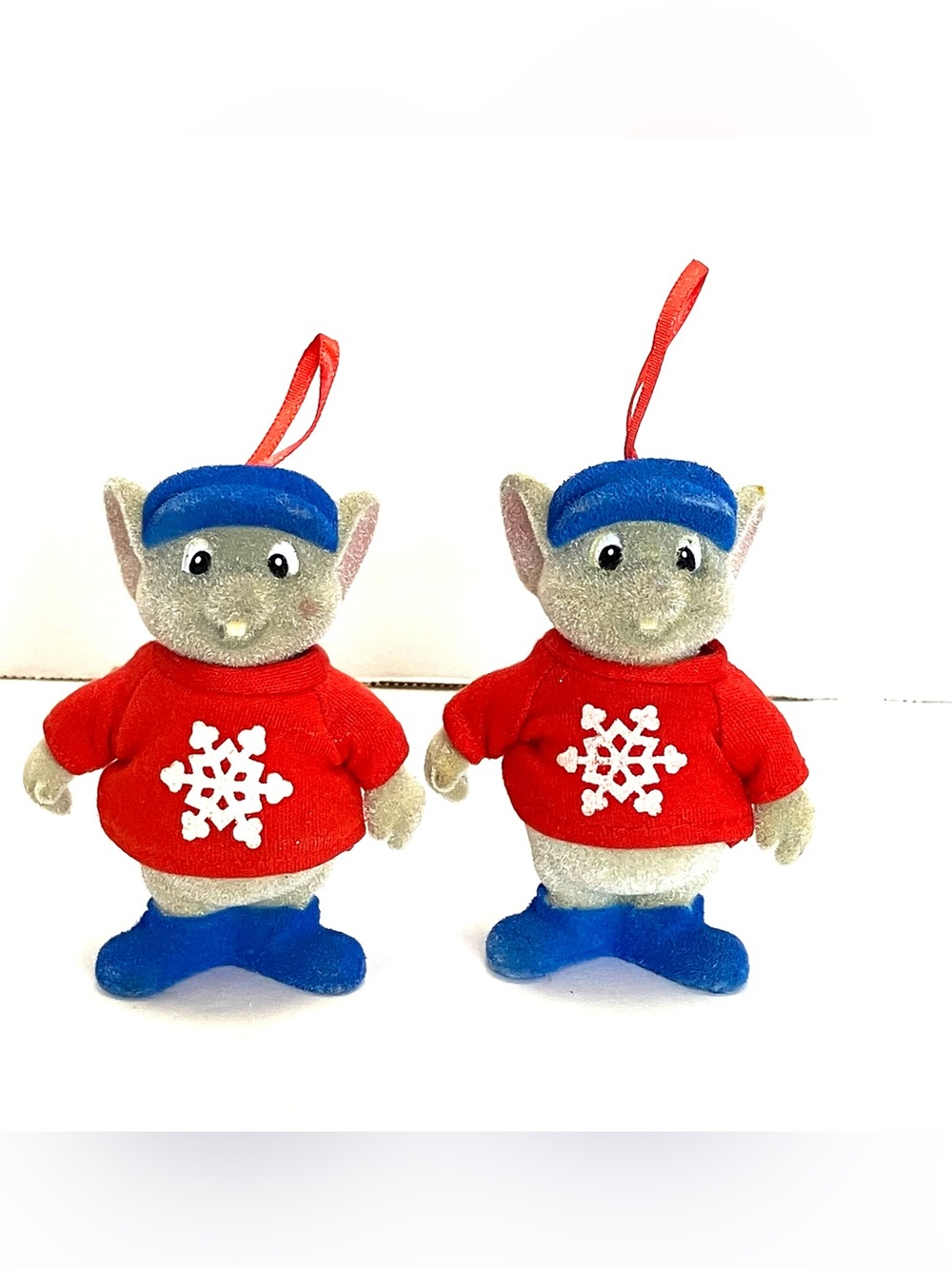 Disney 1990 Rescuers Down Under Bernard Flocked Ornaments Set Of  Read